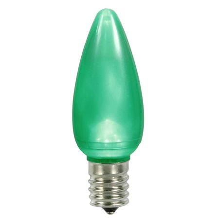 VICKERMAN 0.96 watt 130V C9 Ceramic LED Green Bulb with Nickel Base 25 per Bag XLEDSC94-25